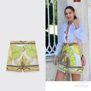 ZARA HIGH-WAIST PRINTED CULOTTESS SKORT